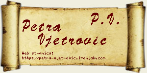 Petra Vjetrović vizit kartica